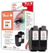 313021 - Peach Twin Pack Ink Cartridges colour, compatible with BCI-24C*2, 6882A002 Canon