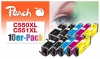320700 - Peach Pack of 10 Ink Cartridges, compatible with PGI-550XL, CLI-551XL Canon