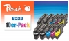 321666 - Peach Pack of 10 Ink Cartridges, XL-Yield, compatible with LC-223VALBP Brother