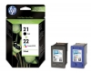 Original Combopack Tinte schwarz, color,  HP No. 21, No. 22, SD367AE