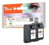 Peach Double Pack tête d'impression couleur, compatible  HP No. 17*2, C6625AE*2