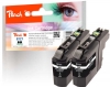 319684 - Peach Twin Pack Cartuccia d'inchiostro nero, compatibile con LC-121BK*2 Brother