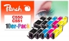 320208 - Peach pacchetto da 10 cartucce d'inchiostro, compatibili con PGI-550, CLI-551 Canon