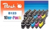 319982 - Peach Pack of 10 Ink Cartridges compatible with LC-123VALBP Brother